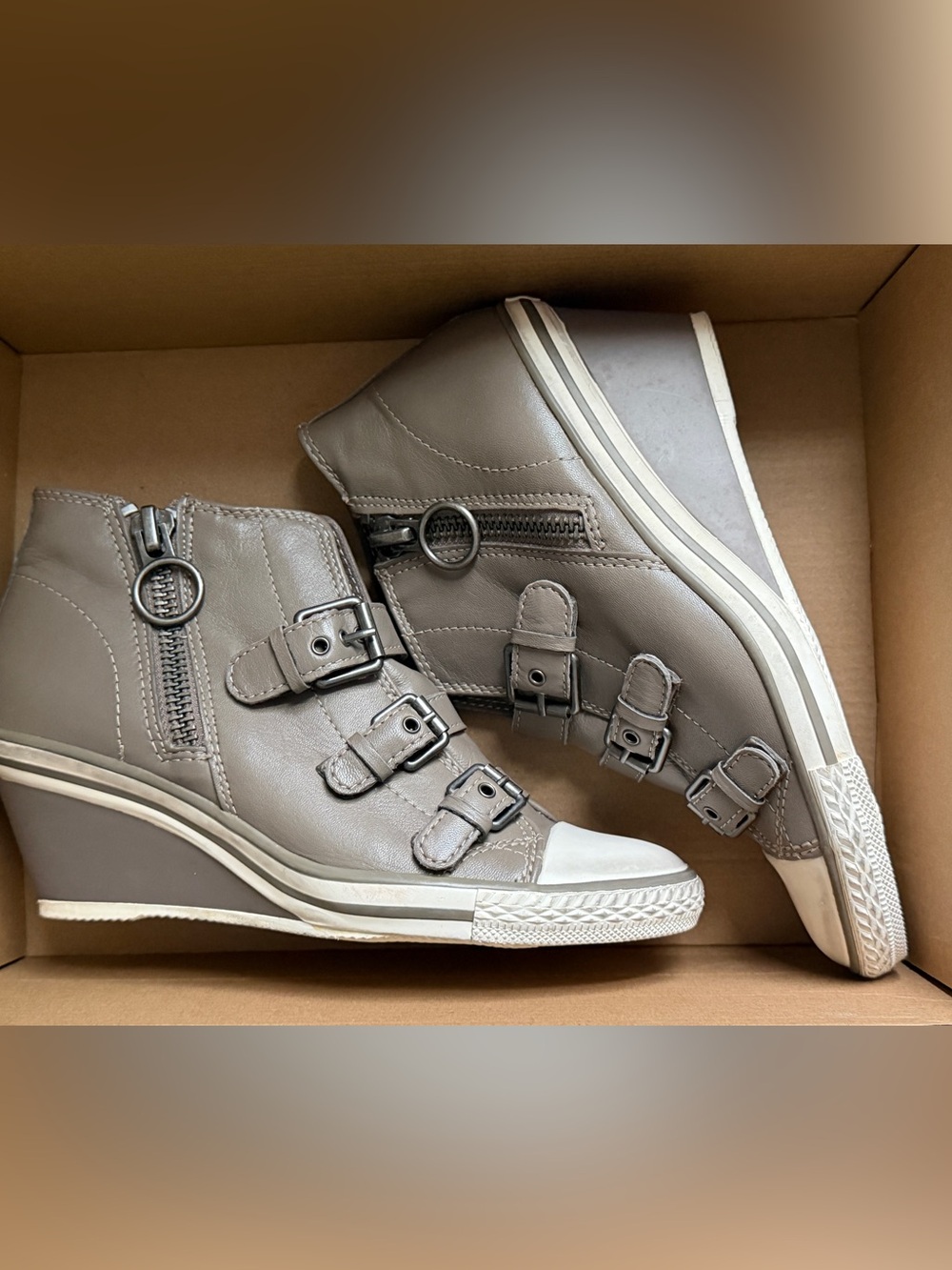Ash Thelma Wedge High-Top Sneakers with Buckle Straps - Picture 2 of 16
